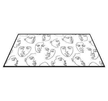Tappeto vinile mosaico volti disegnati a mano - TenStickers