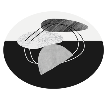 Tappeto vinile minimalista opera d'arte di forma astratta - TenStickers