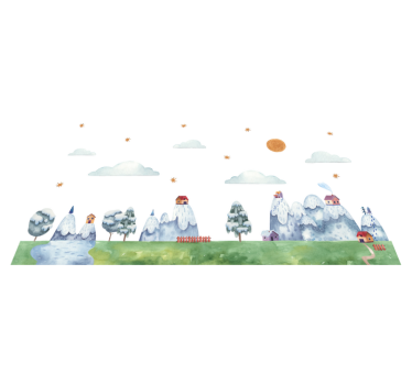 Tappeto vinile per bambini scena di paesaggio incantato - TenStickers
