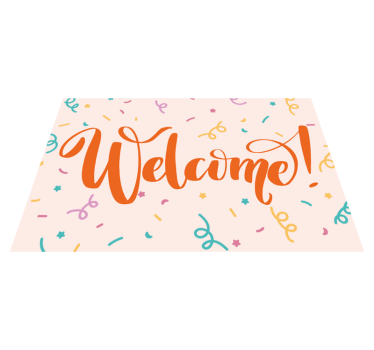 Zerbino pvc script di benvenuto colorato - TenStickers
