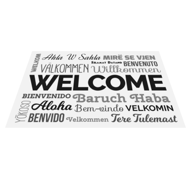 Zerbino pvc design di benvenuto multilingue - TenStickers