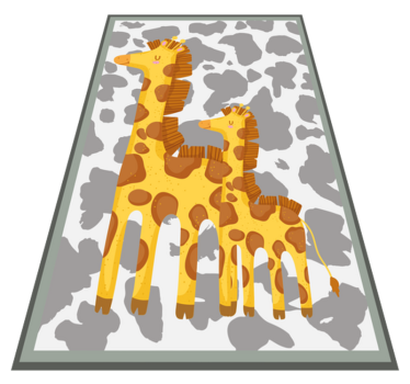 Tappeto vinile per bambini motivo della famiglia giraffa - TenStickers