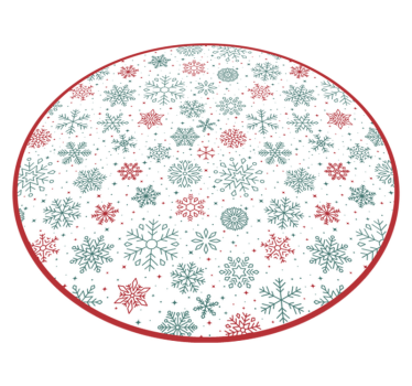 Tappeto Vinile Natale tondo di fiocco di neve - TenStickers