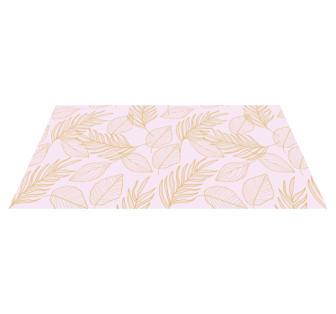 Tappeto vinile fiori motivo foglia d'oro - TenStickers