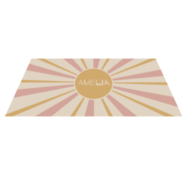 Tappeto vinile con nome testo sunburst personalizzabile - TenStickers