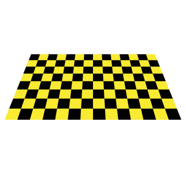 Tappeto in vinile geometrico scacchiera giallo e nero - TenStickers
