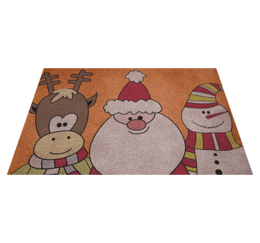 Tappeti natalizi in vinile renne di Babbo Natale e uomo di neve - TenStickers
