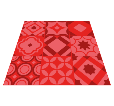 Passatoia in vinile cucina piastrelle rosse - TenStickers
