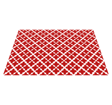 Tappeto vinile rosso motivo geometrico bianco - TenStickers