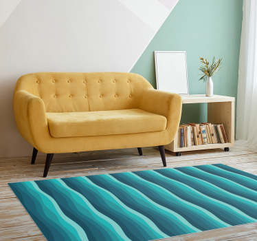 Tappeto in vinile soggiorno onde blu serene - TenStickers