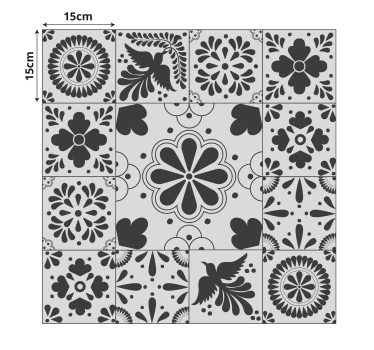 Passatoia in vinile cucina Piastrelle da cucina nere e crema - TenStickers