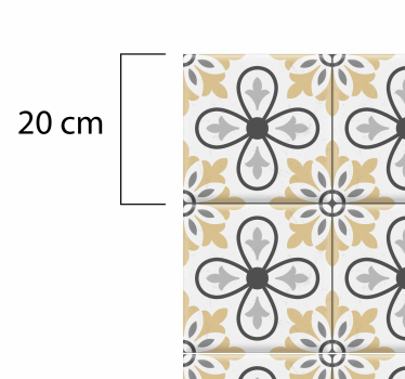 Tappeto pvc cucina geometria floreale - TenStickers