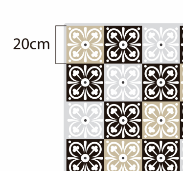 Tappeto pvc cucina piastrelle con motivi decorati - TenStickers