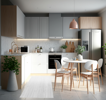Passatoia in vinile cucina Legno bianco - TenStickers