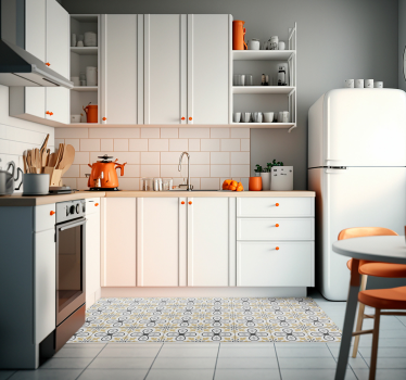 Tappeto pvc cucina geometria floreale - TenStickers