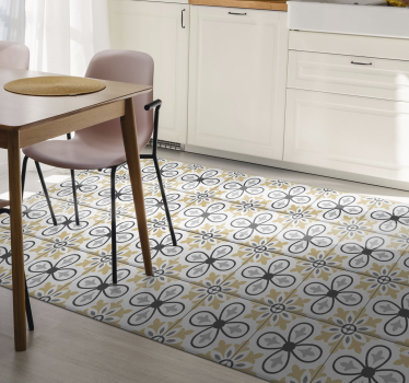 Tappeto pvc cucina geometria floreale - TenStickers