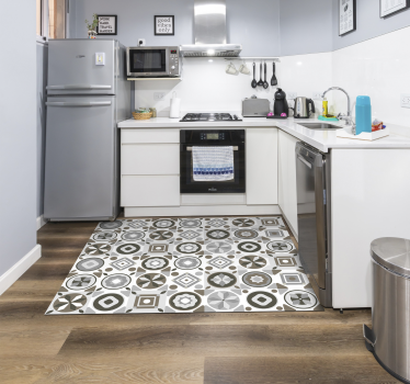 Tappeto in vinile per cucina grigio - TenStickers