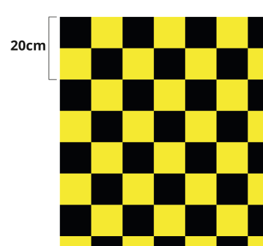 Tappeto in vinile geometrico scacchiera giallo e nero - TenStickers