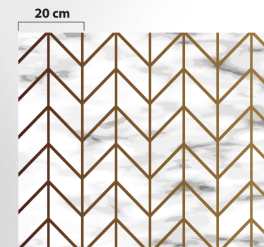Passatoia in vinile cucina geometrie di oro e marmo - TenStickers