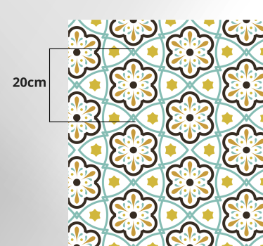 Tappeto in pvc effetto piastrella modello ispirato ai fiori - TenStickers