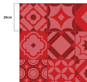 Passatoia in vinile cucina piastrelle rosse - TenStickers