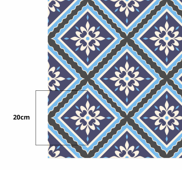 Tappeto pvc cucina motivo floreale piastrellato - TenStickers
