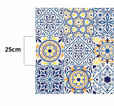 Tappeto pvc cucina disposizione vibrante delle piastrelle - TenStickers