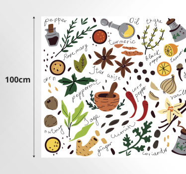 Tappeto pvc cucina disegno dell'illustrazione delle spezie - TenStickers