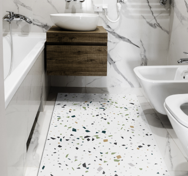 Tappeto vinile bagno schizzi di terrazzo - TenStickers