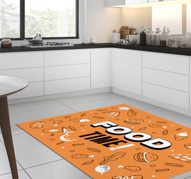 Tappeto pvc cucina illustrazione del tempo del cibo - TenStickers