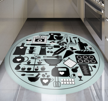 Tappeto pvc cucina sagome culinarie - TenStickers