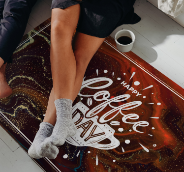 Tappeti in vinile con frasi e testo marmo del caffè - TenStickers
