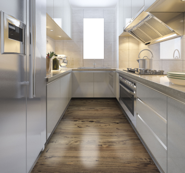 Passatoia in vinile cucina legno consumato - TenStickers