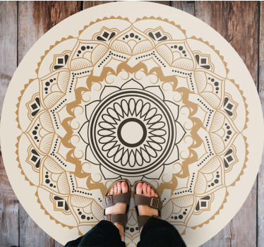 Tappeti in vinile Mandala design circolare mandala beige - TenStickers