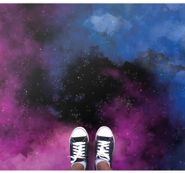 Tappeto in pvc moderno Galassia nebulosa a spirale colorata - TenStickers