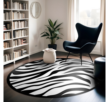 Tappeto in pvc stampa animale circolare zebrate - TenStickers