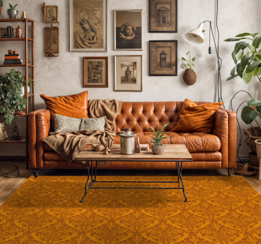 Tappeto in pvc arancione damasco d'epoca - TenStickers