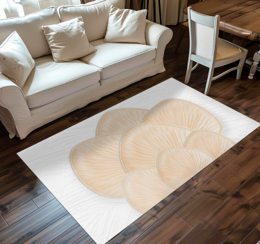 Tappeto in pvc testi forma di petalo neutro testurizzato - TenStickers