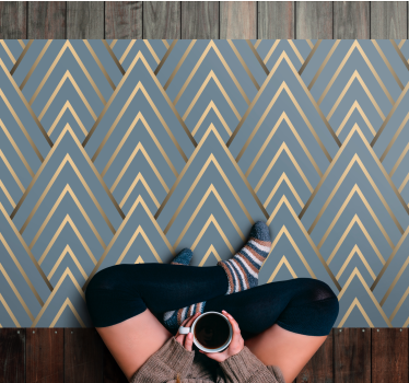 Tappeto vinile geometrico motivo geometrico a chevron - TenStickers