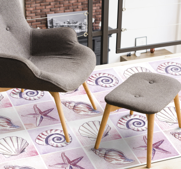 Tappeto in vinile soggiorno design con conchiglie - TenStickers