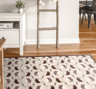 Tappeto in vinile soggiorno motivo esagonale beige - TenStickers