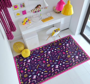 Tappeto vinile geometrico area di forme geometriche colorate - TenStickers