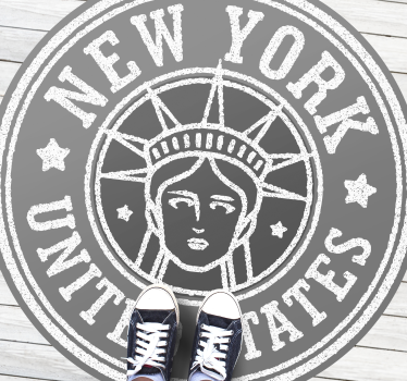 Tappeto in vinile stile retro/vintage Timbro di new york - TenStickers