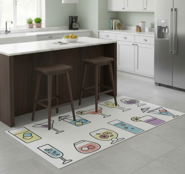 Tappeto pvc cucina adesivi cocktail - TenStickers
