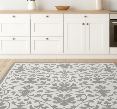 Tappeto pvc cucina arabesco grigio elegante - TenStickers