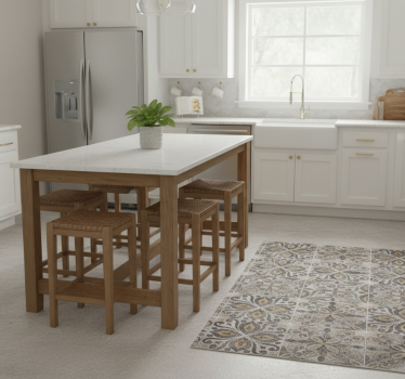 Tappeto pvc cucina arabesco ornato carbone - TenStickers