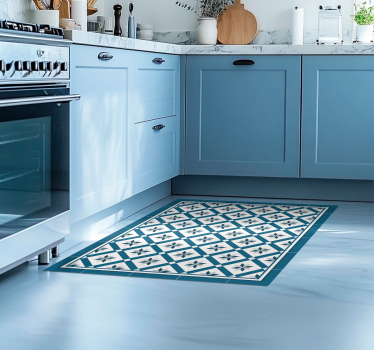 Tappeto pvc cucina blu idraulico - TenStickers