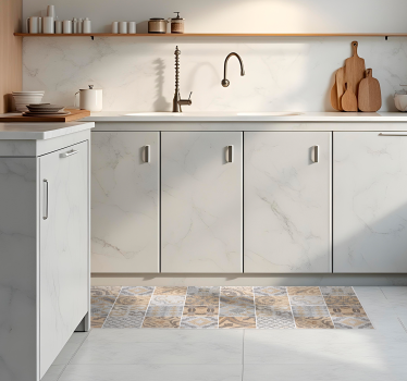 Tappeto pvc cucina cemento arancioni - TenStickers