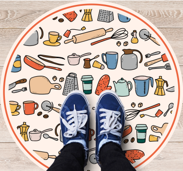 Tappeto pvc cucina collezione utensili da cucina - TenStickers