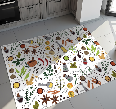 Tappeto pvc cucina disegno dell'illustrazione delle spezie - TenStickers